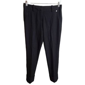 Trina Turk Women's Causal Black Cuffed Cropped Pants